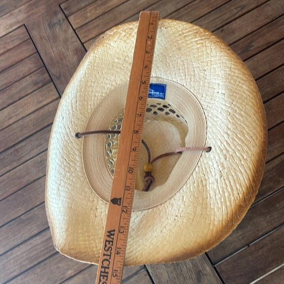 Cowgirl Cowboy hat.Jacobson.Shapeable,stiff .Butterfly accent,Beaded head band - Picture 11 of 12